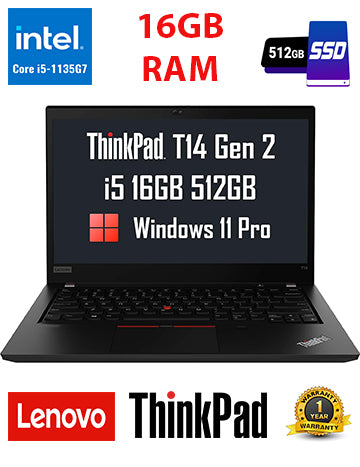 Lenovo ThinkPad-T14-G2 14" FHD 1920 x 1080 Intel Core i5-1135G7- 16GB, 512GB SSD