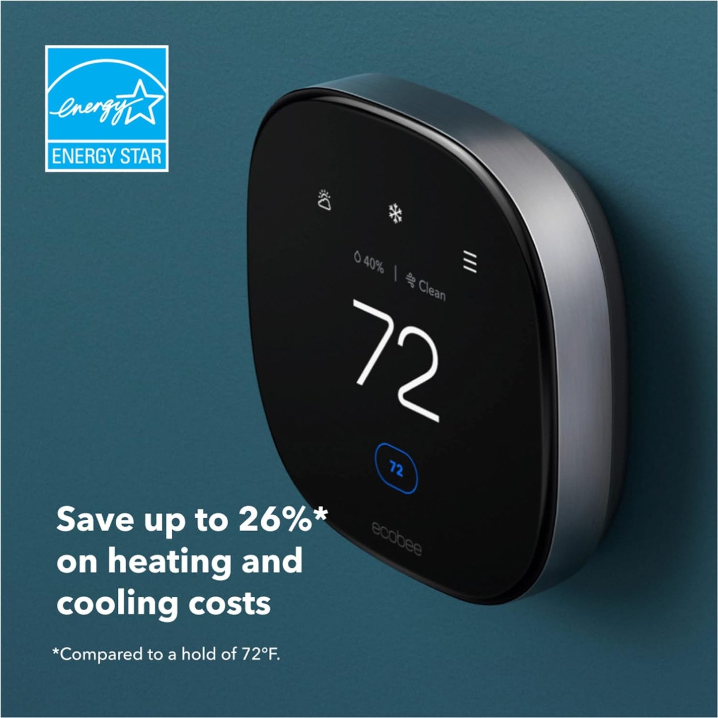 Ecobee Smart Thermostat Premium with Smart Sensor and Air Quality Monitor Works with Siri, Alexa, Google Assistant