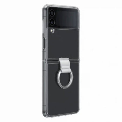 New Samsung Galaxy Z Flip4 Clear Cover with Ring, EF-OF721CTEGUSV, Protective Phone Case with Finger Loop, Handheld Design, US Version