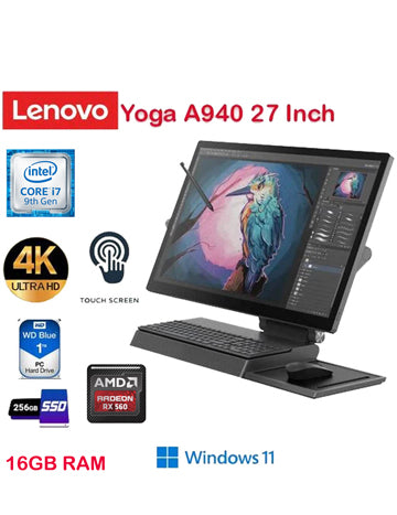 Lenovo Yoga A940, 27"/ 4K UHD Touch/All-in-One/i7-9th GEN /16GB RAM /1TB HDD/256GB SSD
