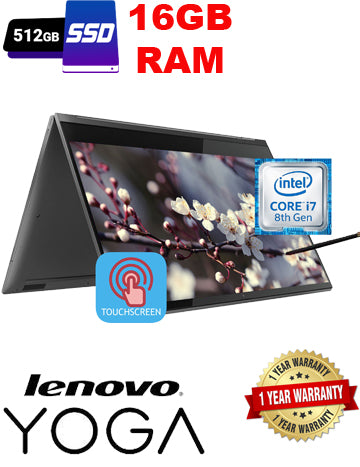 Lenovo Yoga C930 2-in-1 Business Laptop 13.9" FHD IPS Touchscreen 8th Gen Intel Quad-Core i7-8550U 16GB DDR4 512GB SSD Intel UHD Graphics 620 Backlit Keyboard Fingerprint Reader WiFi Win10 Grey