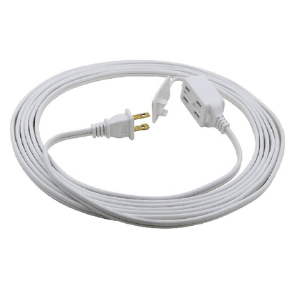 Prime Ec660612 Spt-2 Type Extension Cord, 16 Awg Cable, Plug, 12 Ft L, 13 A, 125 V, White