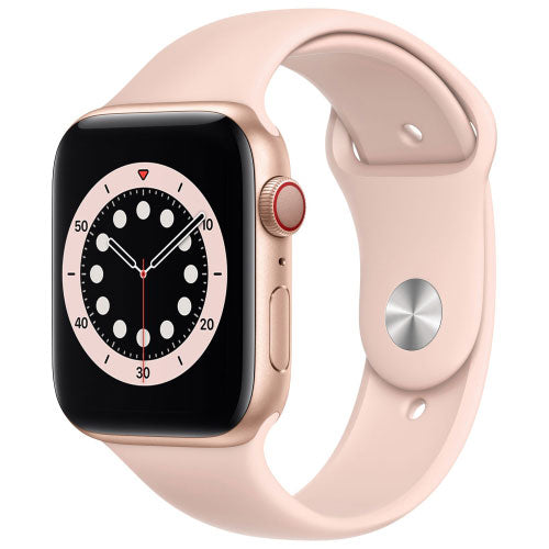 Apple® Watch Series 6 44mm Rose Gold 4G Cellular Aluminum Case with Pink Sand Sport Band M07G3VC/A