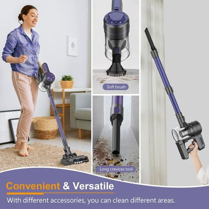 Cordless Vacuum by ZOKER with 5 Stages High Efficiency Filtration, 80000 RPM High-Speed Brushless