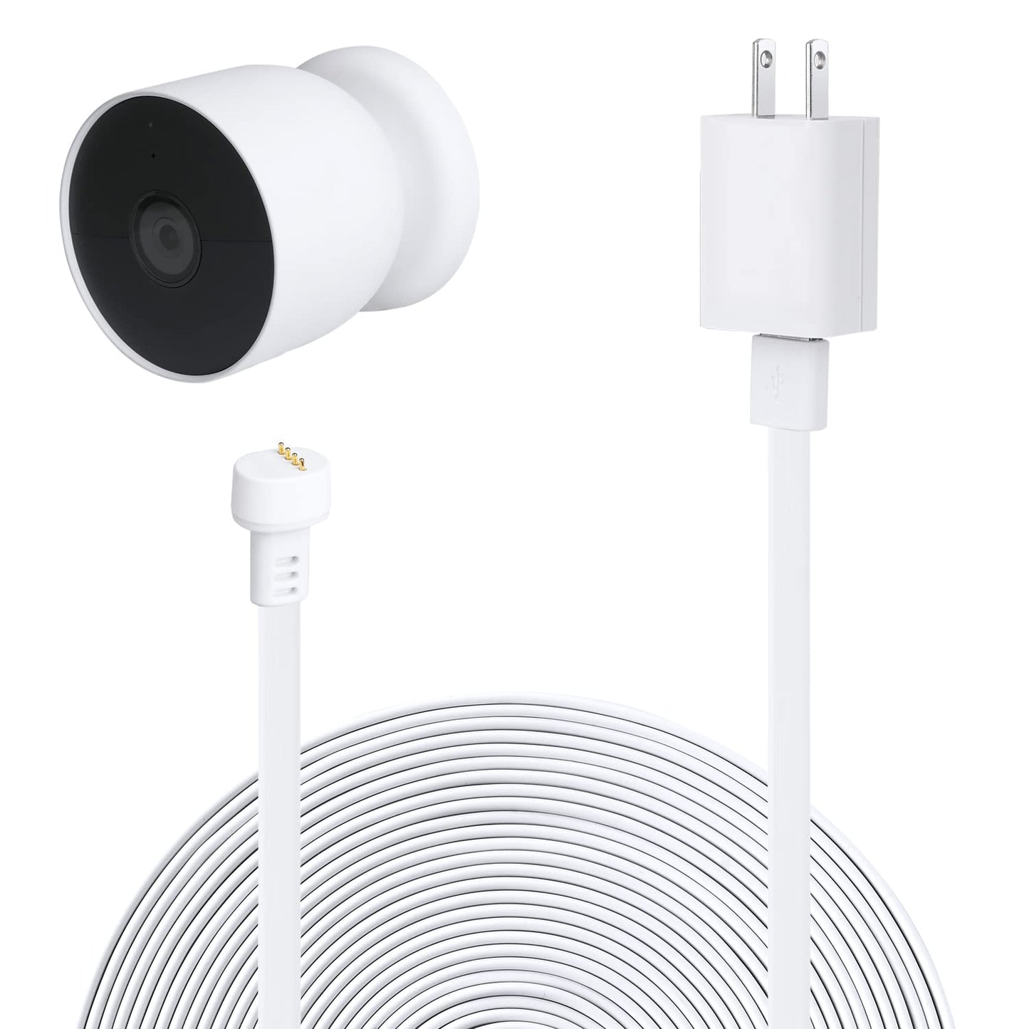 Google Nest Cam 2nd Gen Outdoor Weatherproof Cable with Adapter