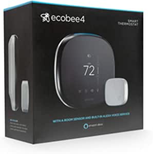 Ecobee4 Smart Thermostat with Built-in Alexa, Room Sensor Included