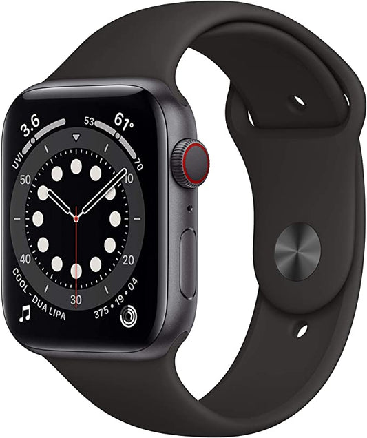 Brand New Apple Watch Series 6 (GPS+ Cellular) 44mm Space Grey Aluminum Case with Black Sport Band
