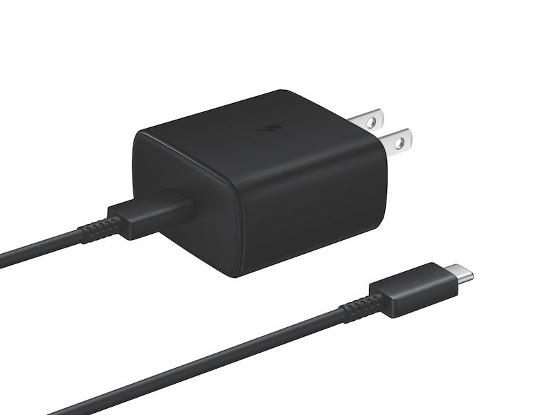 Samsung 45W Fast Charging 2.0 Wall Charger with USB-C Cable - Black EP-TA845XBEGUS
