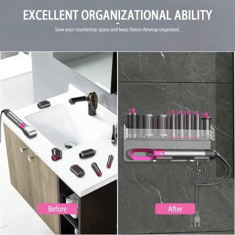 Wall Mounted Holder for Dyson Airwrap Styler Accessories Storage Stand Rack Bracket with Adhesive for Home Bedroom Bathroom Organizer