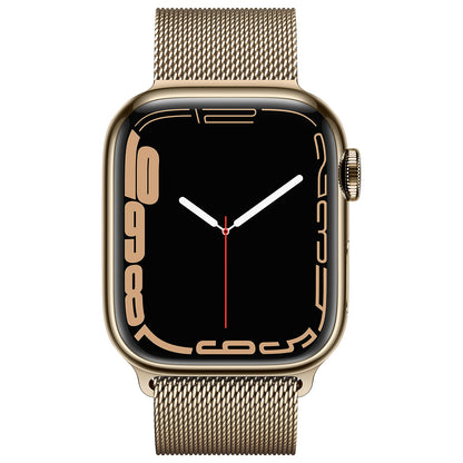 Apple® Watch Series 7 41mm (GPS) Midnight Aluminum Case with Gold Milanese Band