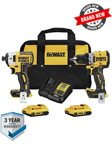 DEWALT 20V MAX* XR Brushless Cordless 1/2 in. Drill/Driver and 1/4 in. Impact Driver Kit (DCK248D2)
