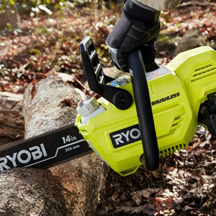 RYOBI 40V Brushless 14-inch Cordless Battery Chainsaw with 4.0 Ah Battery & Charger