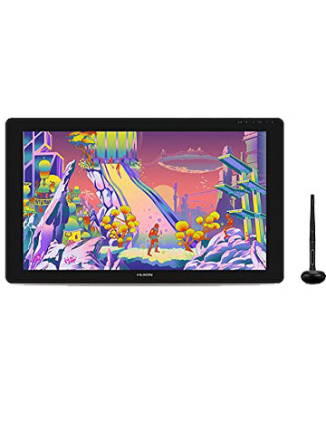 HUION KAMVAS 24 Plus Drawing Tablet Pen Display 140% sRGB Pantalla de laminación completa QLED con función de inclinación, 2560 x 1440 (16: 9) QHD, 23.8 pulgadas Negro
