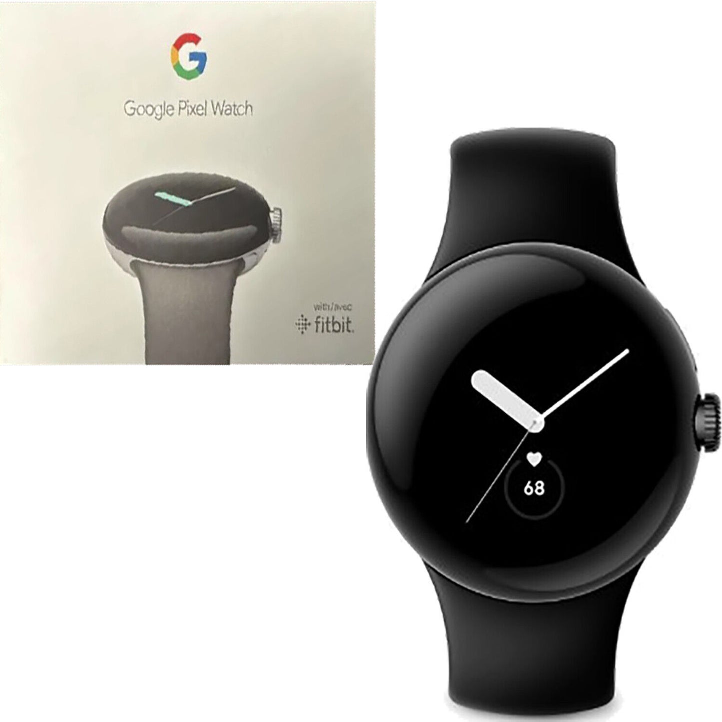 Google Pixel Watch (GPS) 40mm Matte Black Stainless Steel Case with Obsidian Active Band