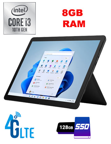 Microsoft Surface Go 3 10.5" 2022, 128GB Win 11 S LTE Tablet con Intel Core i3 - Negro 